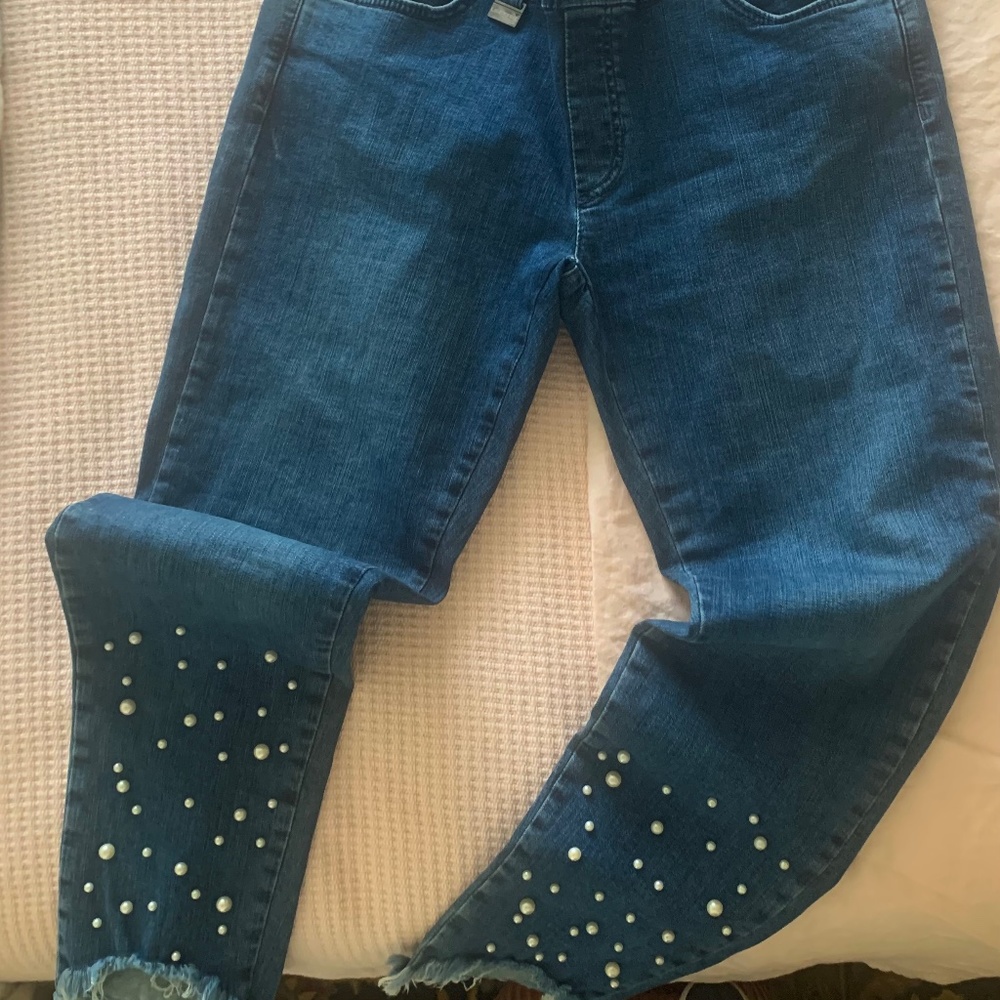 Lisette pearl-enhanced jeans